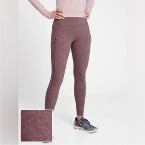 ATHLETA RAINIER REFLECTIVE PRINTED TIGHT WOMENS SIZE S
